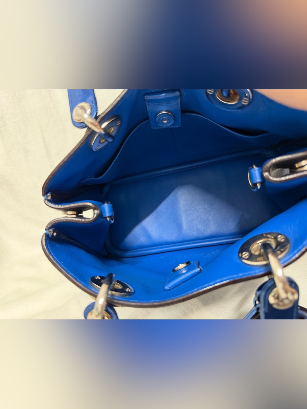 Christian Dior Blue Mini Diorissimo Tote Crossbody Bag ๐ - Picture 14 of 16